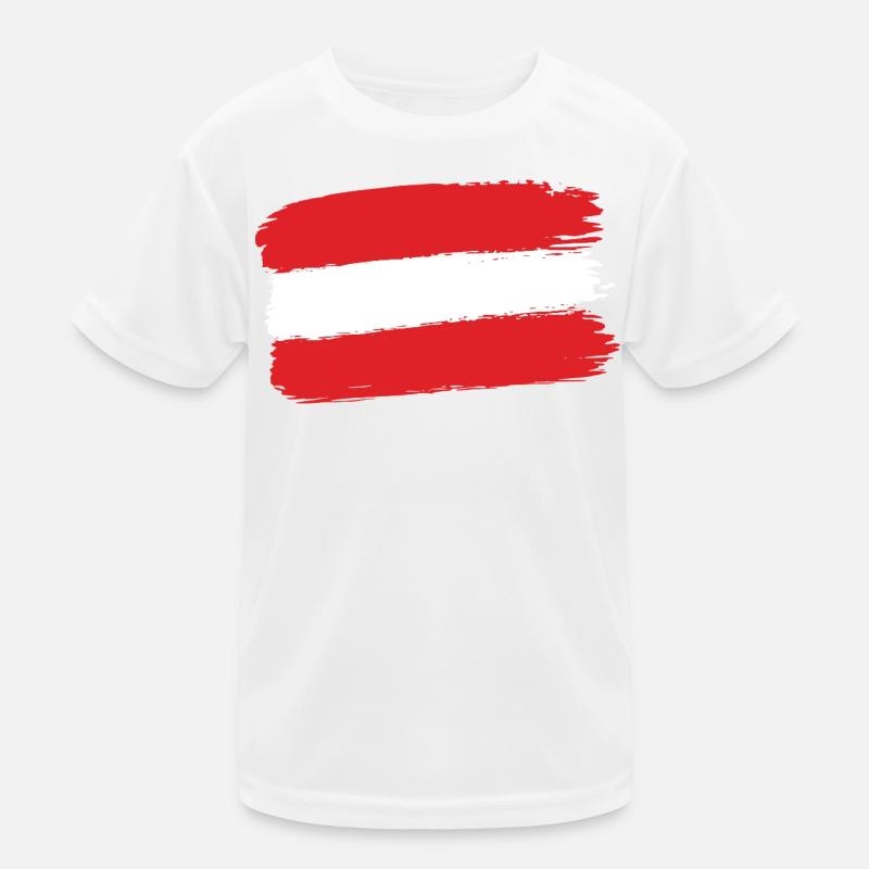 Austria Flag Brushstroke Austria Kids Functional T-Shirt