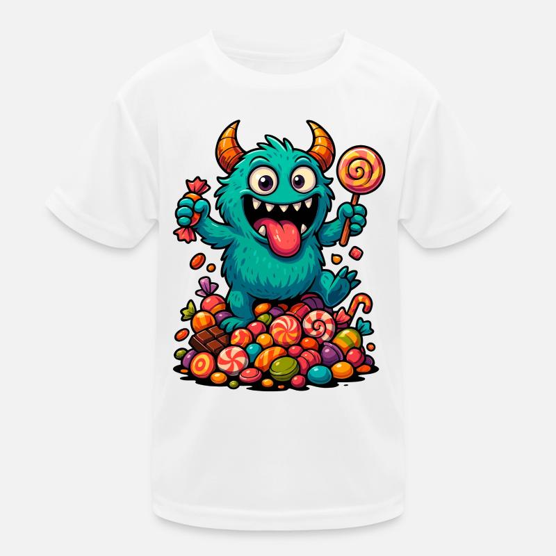 Playful troll artwork with sweets Kids Functional T-Shirt
