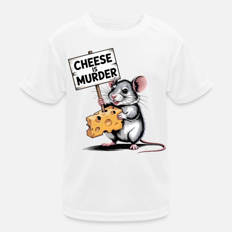 Cheese Is Murder Mouse Kids Functional T-Shirt