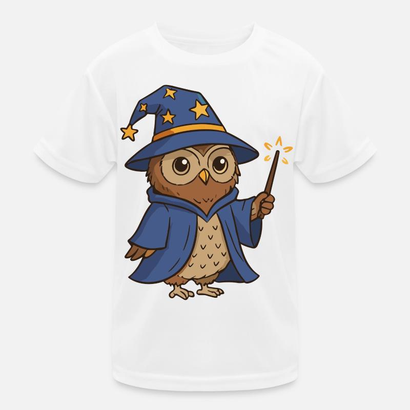 Magische Eule Zauberer Illustration Kinder Funktions-T-Shirt