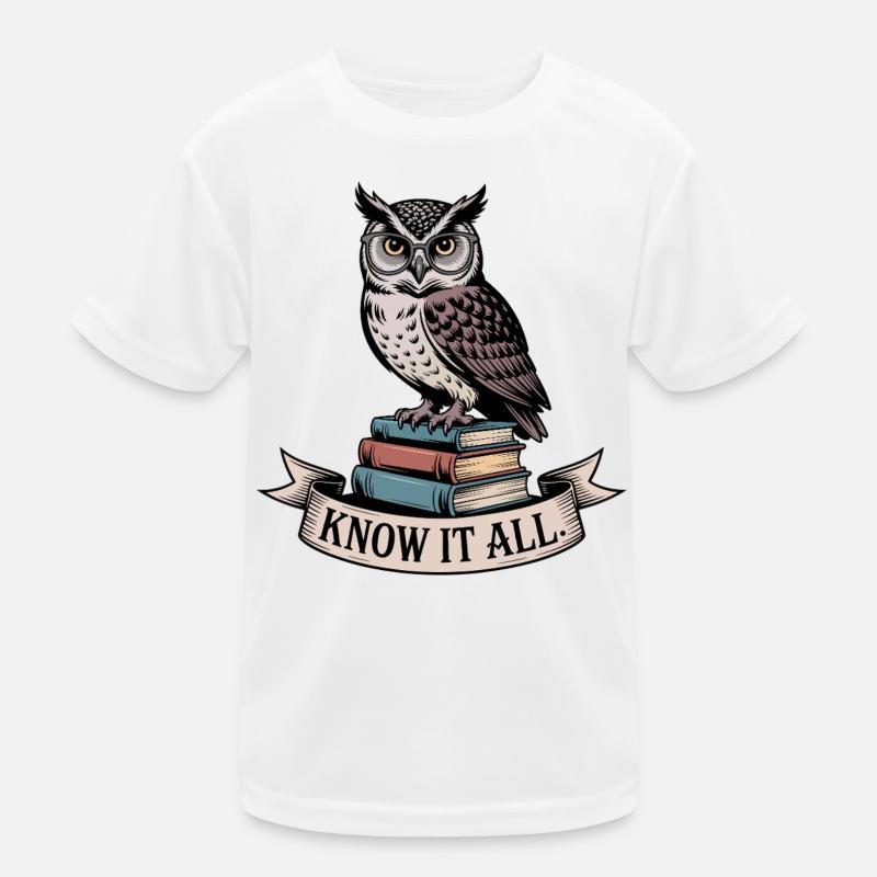 Owl sur Books Know It All T-shirt sport Enfant