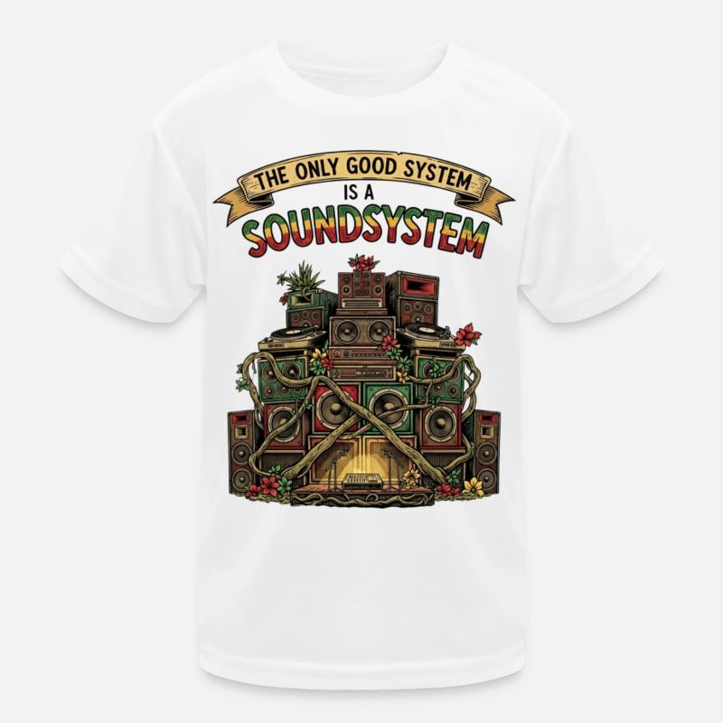 Sound System Collage Dub Reggae Kids Functional T-Shirt
