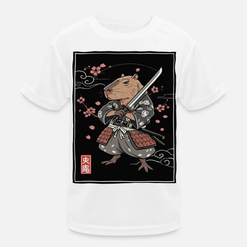 Samurai Frettchen Illustration Kinder Funktions-T-Shirt