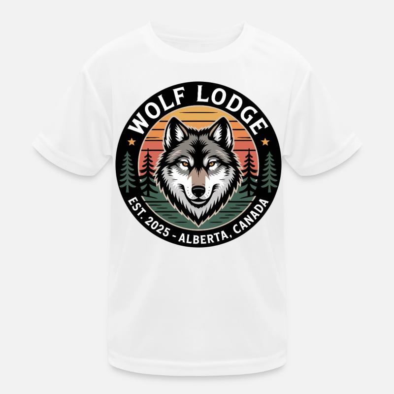 Wolf Lodge Alberta Emblem Kinder Funktions-T-Shirt