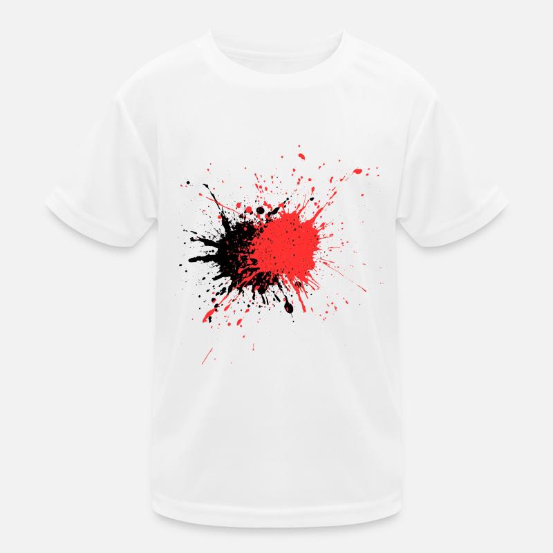 Kunstvoller roter Farbschmerz Design Kinder Funktions-T-Shirt