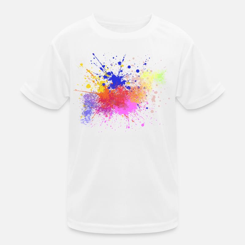 Farbige Farbspritzer Kunst Design Kinder Funktions-T-Shirt