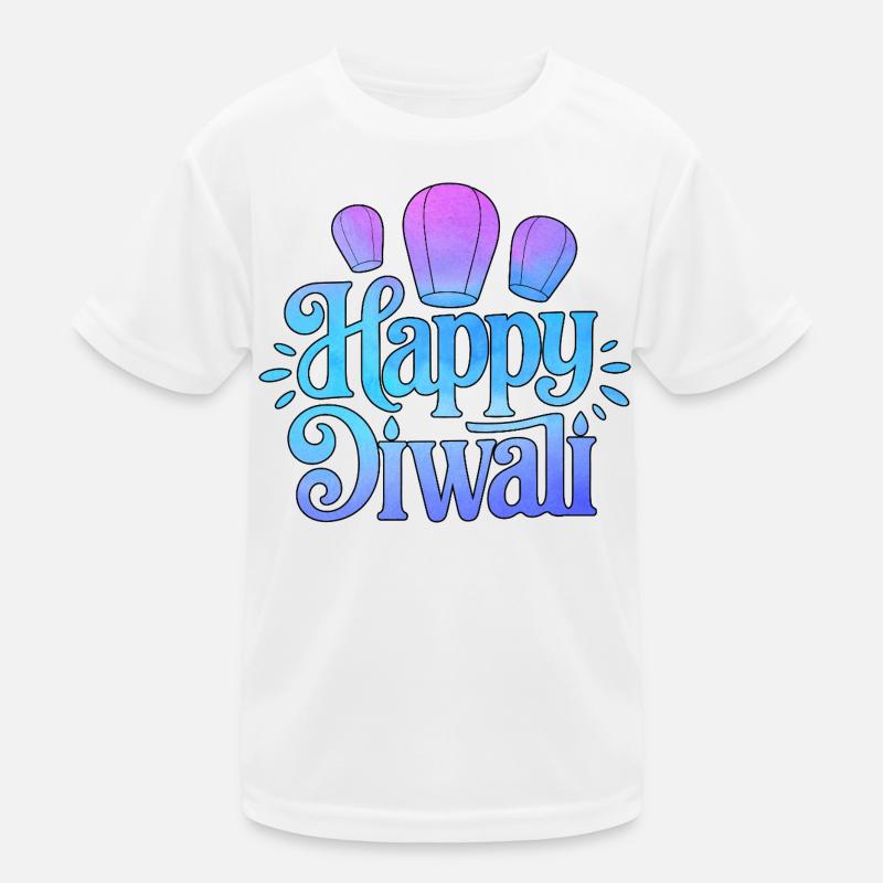 Happy Diwali Lanterns Gradient Kids Functional T-Shirt