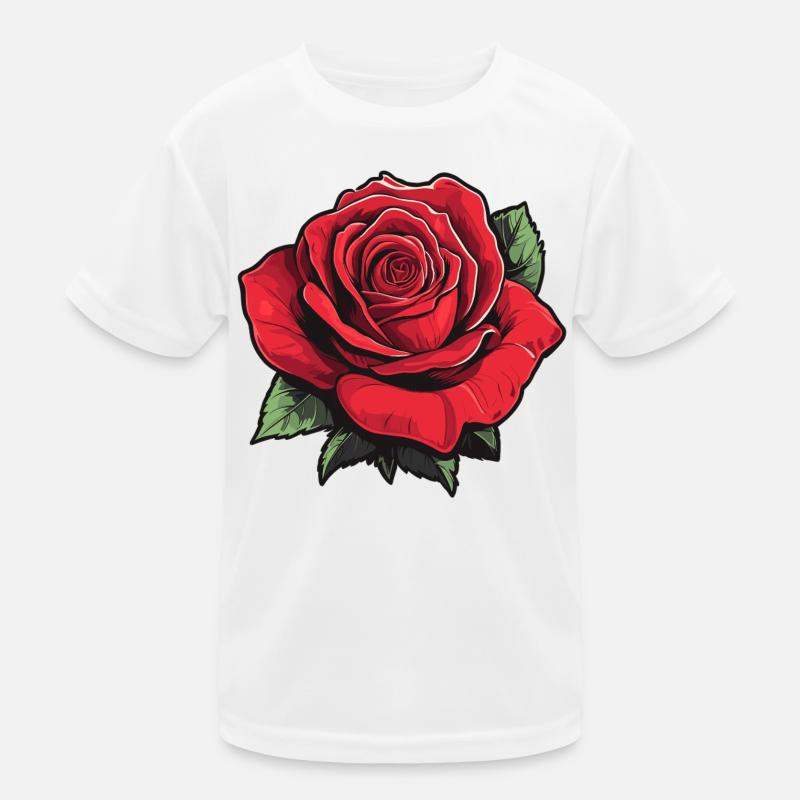 Rose in rot Kinder Funktions-T-Shirt