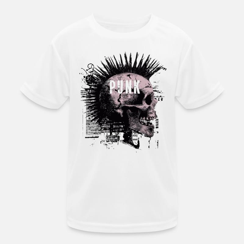 Punk Rock Mohawk Skull Kids Functional T-Shirt