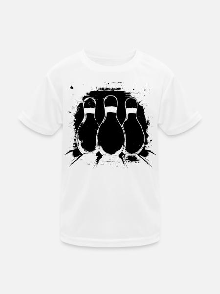 Bowling Grafik - Kinder Funktions-T-Shirt - Weiß