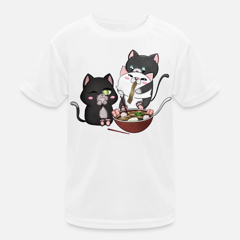 Cats Eating Ramen Kids Functional T-Shirt