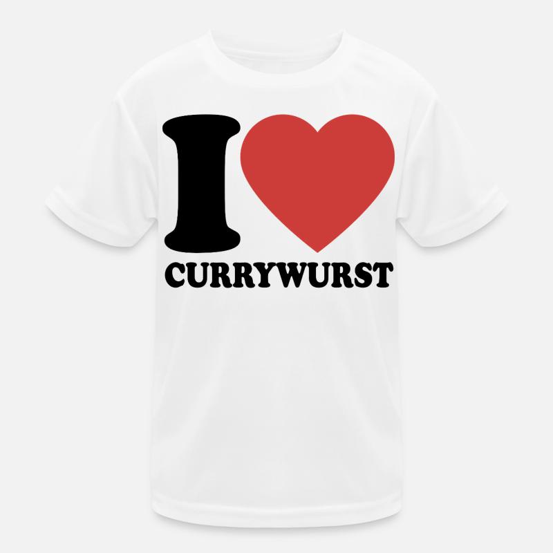 J’aime Currywurst - Cœur - Restauration rapide T-shirt sport Enfant