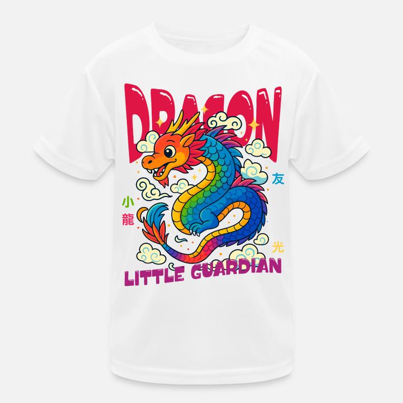 Regenbogen Drache - Kleiner Wächter Kinder Funktions-T-Shirt