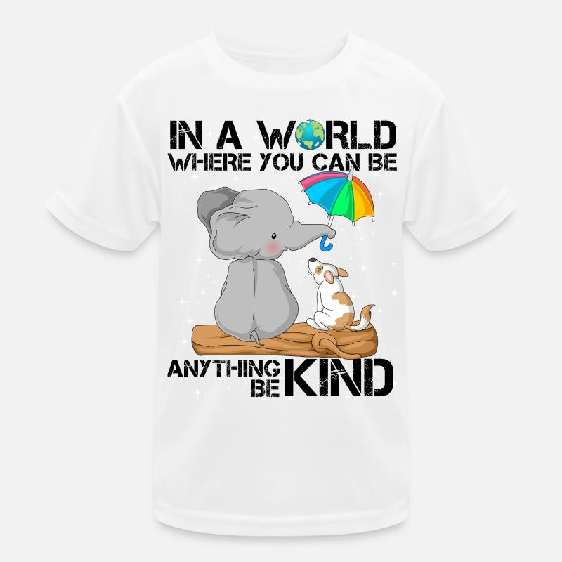 Citation mignonne d’éléphant et de chien de Be Kind T-shirt sport Enfant