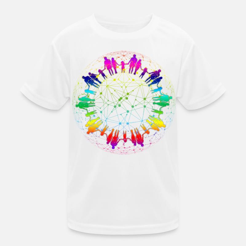 Regenbogen Netz der Gemeinschaft Kinder Funktions-T-Shirt
