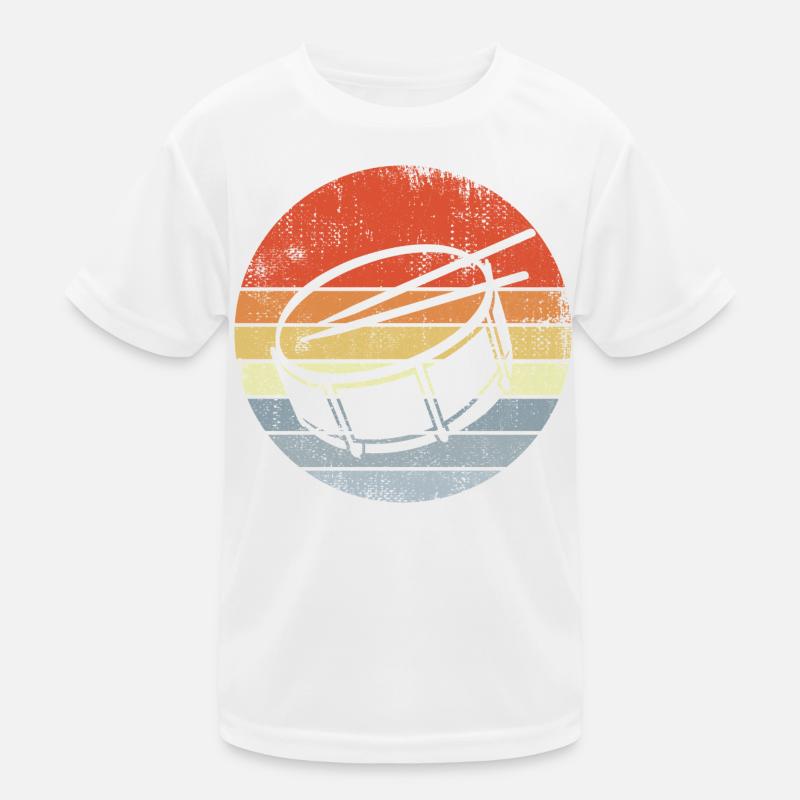 Vintage Snare Drum Sketch Kids Functional T-Shirt