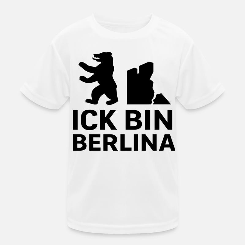 Ick bin Berlina | Berlin Bear & Wall Saying Kids Functional T-Shirt