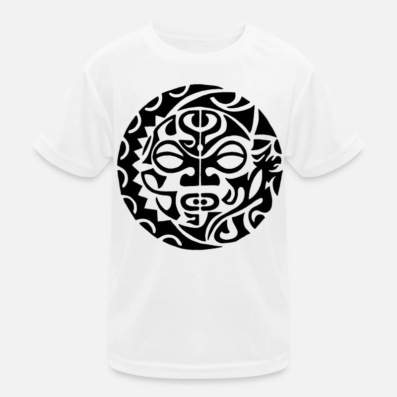 Crâne de Polynésie (noir) T-shirt sport Enfant