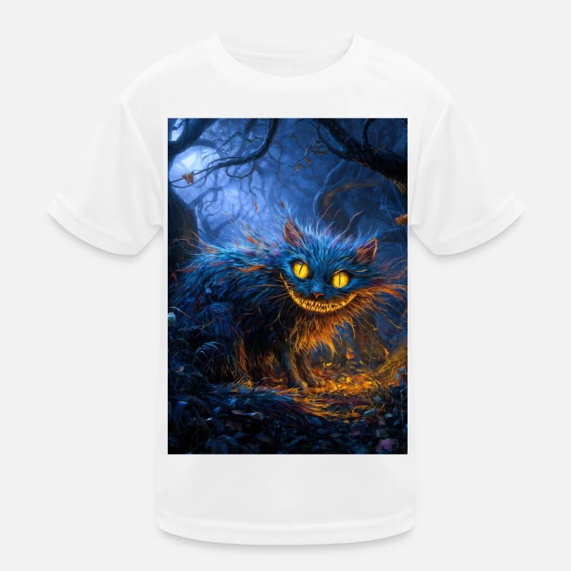 Moonlit Blue Cheshire Cat Kids Functional T-Shirt