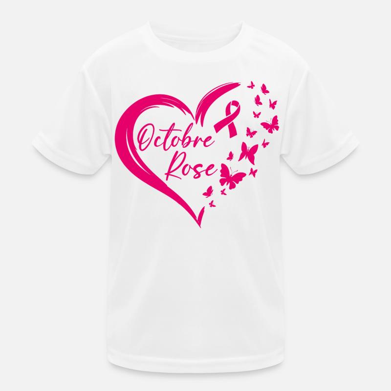 Octobre Rose Ruban Sensibilisation T-shirt sport Enfant