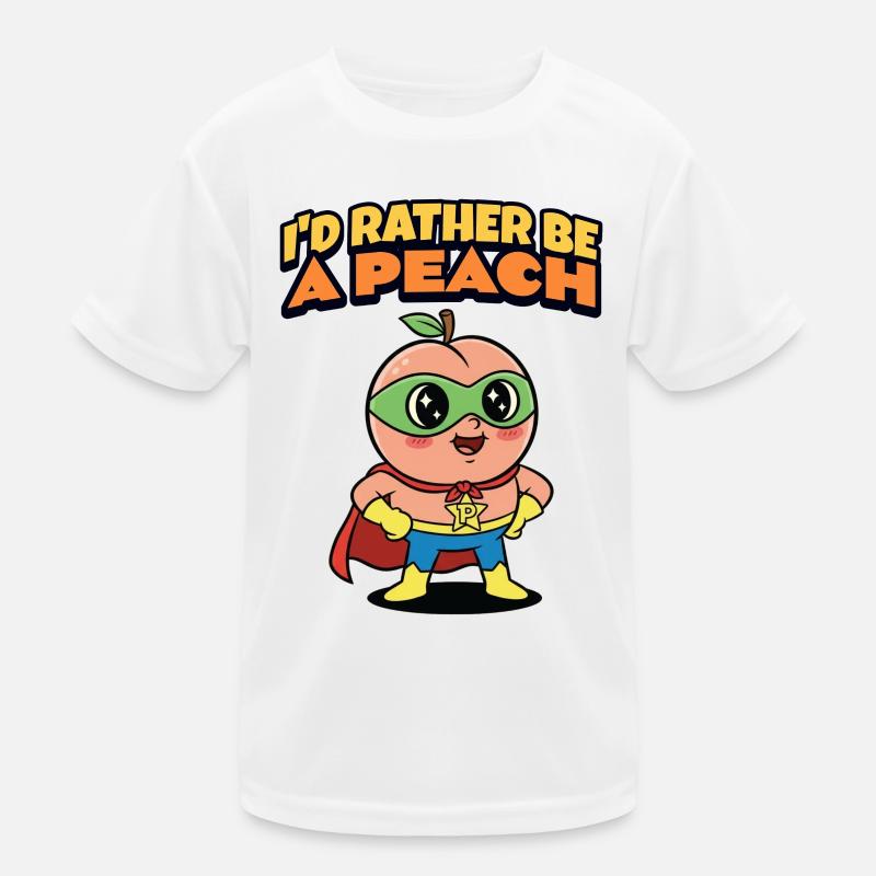 Pfirsich Spruch I'd Rather Be A Peach Kinder Funktions-T-Shirt