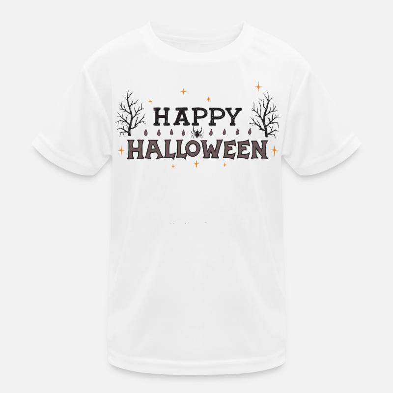 Dark Halloween Festive Typography Kids Functional T-Shirt