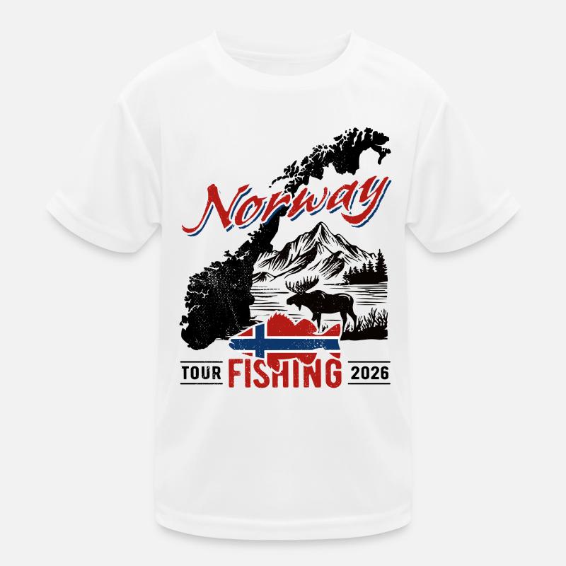 Excursion de pêche en Norvège 2026 - Cadeau de pêcheur T-shirt sport Enfant