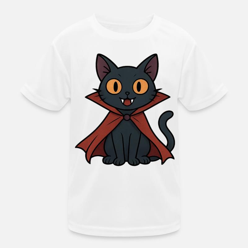 Vampire kitten in cape black cat - Kids Functional T-Shirt - white