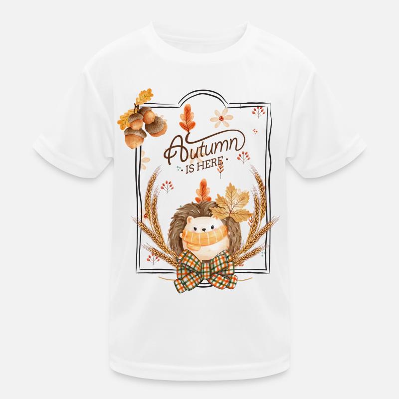 Hérisson d’automne feuilles cadre T-shirt sport Enfant