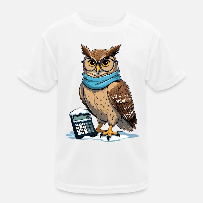 Hibou d’hiver avec lunettes et écharpe T-shirt sport Enfant