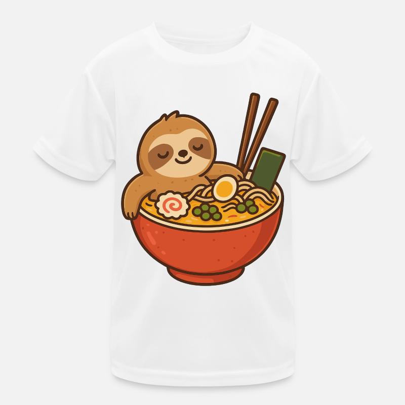 Faultier Ramen Kuscheldesign Kinder Funktions-T-Shirt