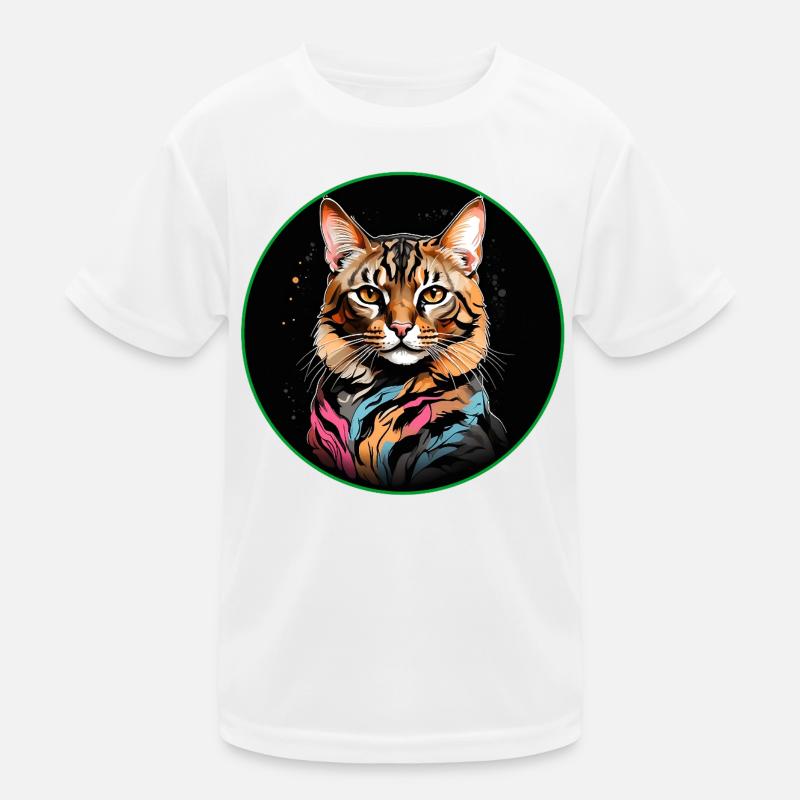 Bengalkatze mit Schal Kinder Funktions-T-Shirt