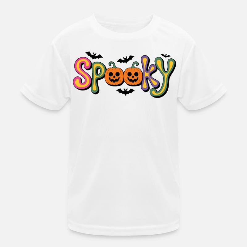 Spooky Pumpkin Letters Halloween Kids Functional T-Shirt