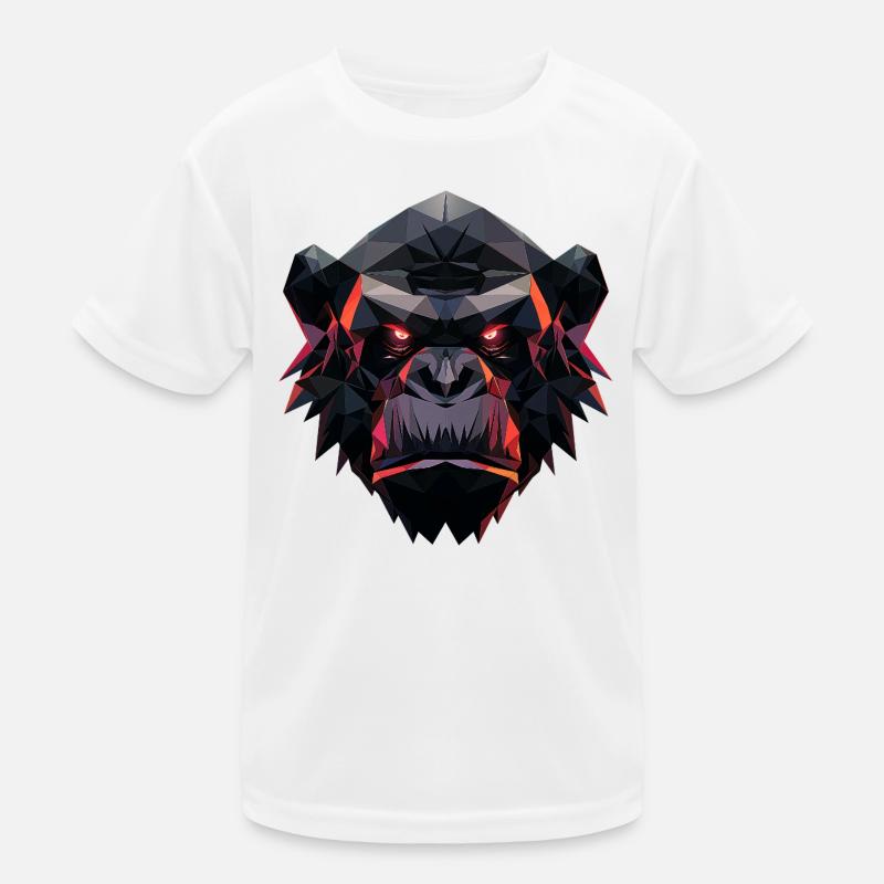 Gorilla Prism Head Low Poly Art Design Kids Functional T-Shirt