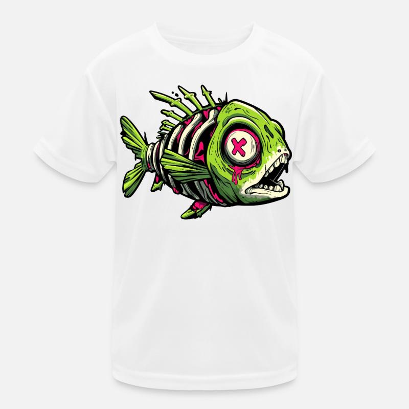 Zombie Fish Graffiti Kids Functional T-Shirt