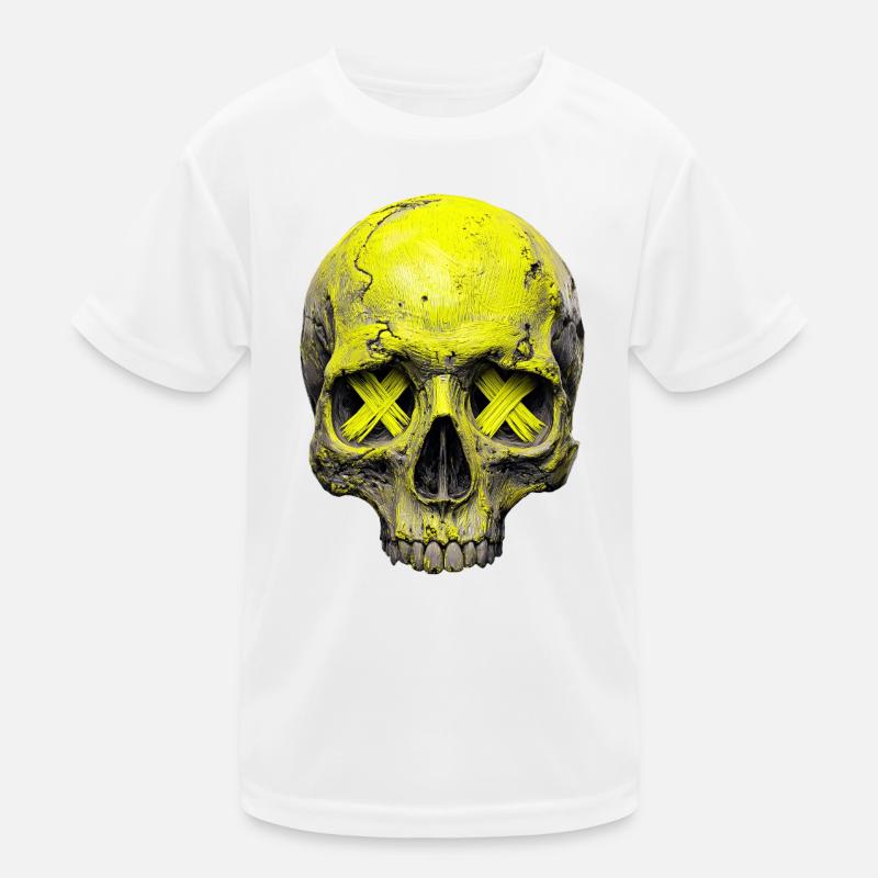 Neon X Totenkopf Kinder Funktions-T-Shirt