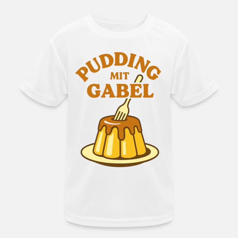 Pudding mit Gabel Kinder Funktions-T-Shirt