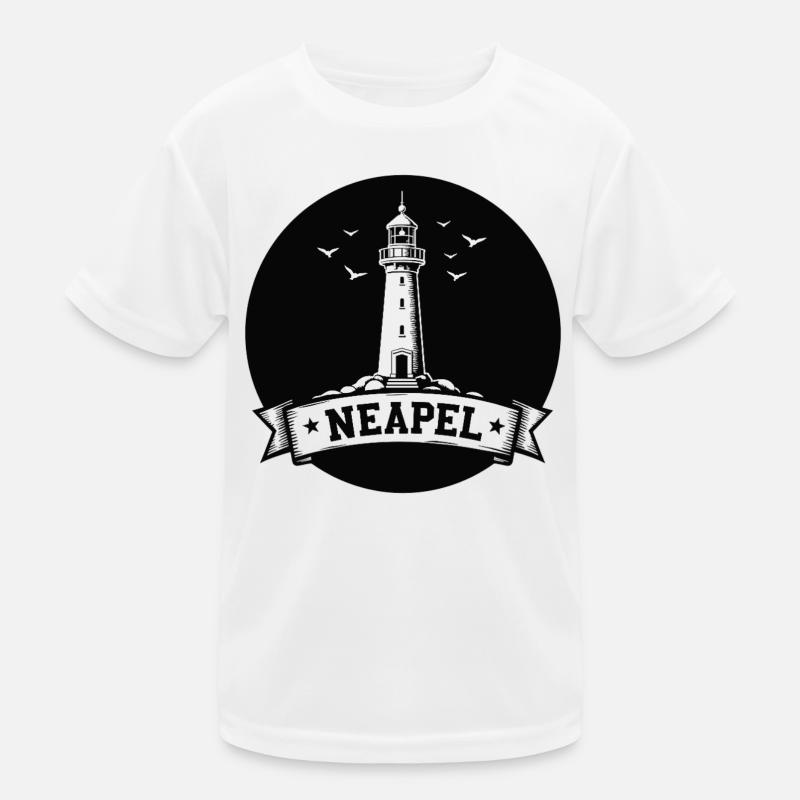 Naples Lighthouse Italy Landmark Kids Functional T-Shirt