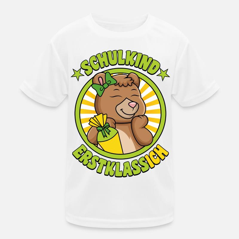 Écolier première année moi ours avec cône d’écolière T-shirt sport Enfant