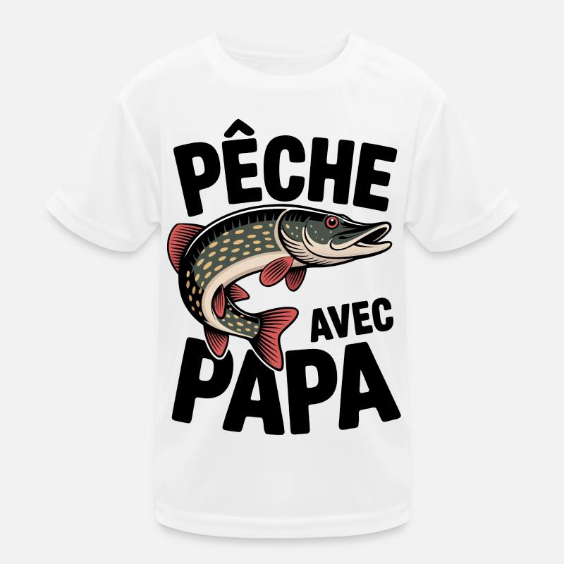 Stylized Pike Peach with Dad Kids Functional T-Shirt