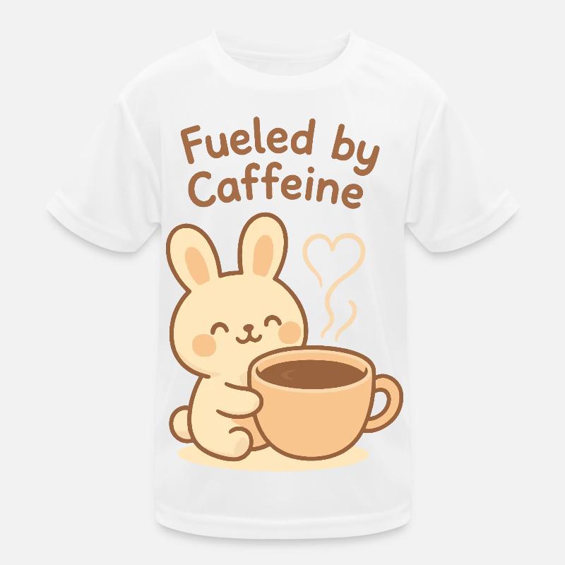 Fueled by Caffeine Bunny Kids Functional T-Shirt