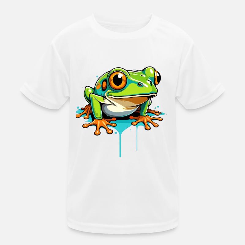 Frosch Graffiti Neon Splash Kinder Funktions-T-Shirt