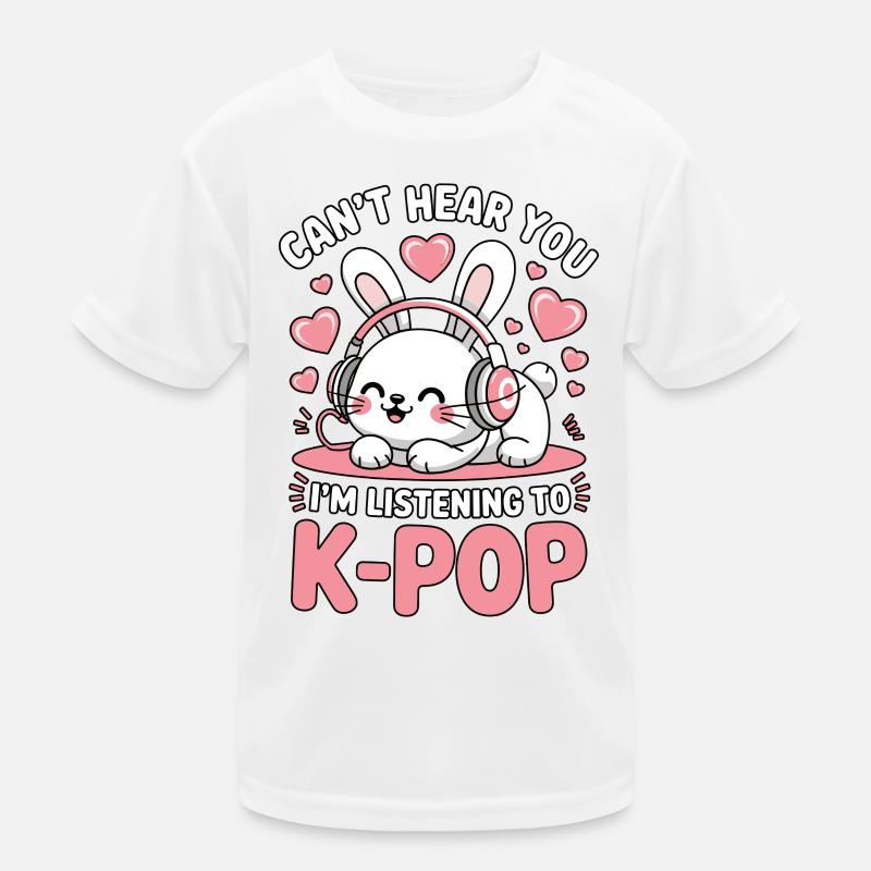 K-Pop Bunny mit Kopfhörern Kinder Funktions-T-Shirt