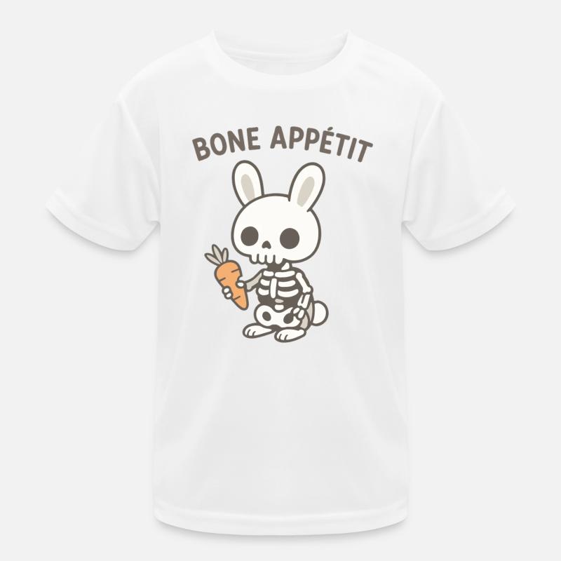 Bone Appetit Skeleton Bunny Kids Functional T-Shirt