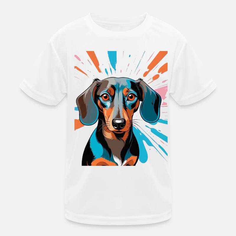 PopArt Teckel Couleur Douche T-shirt sport Enfant