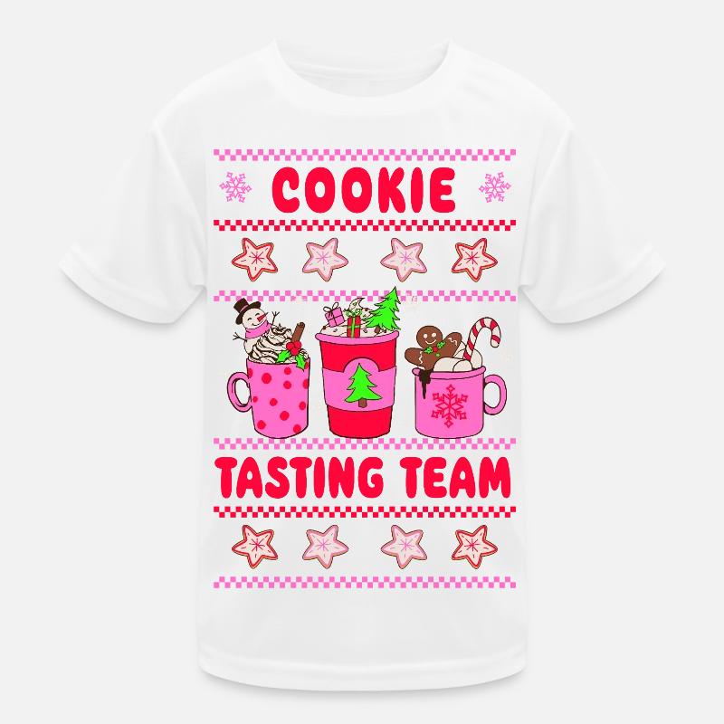 Équipe de dégustation de biscuits - Noël rose fluo T-shirt sport Enfant