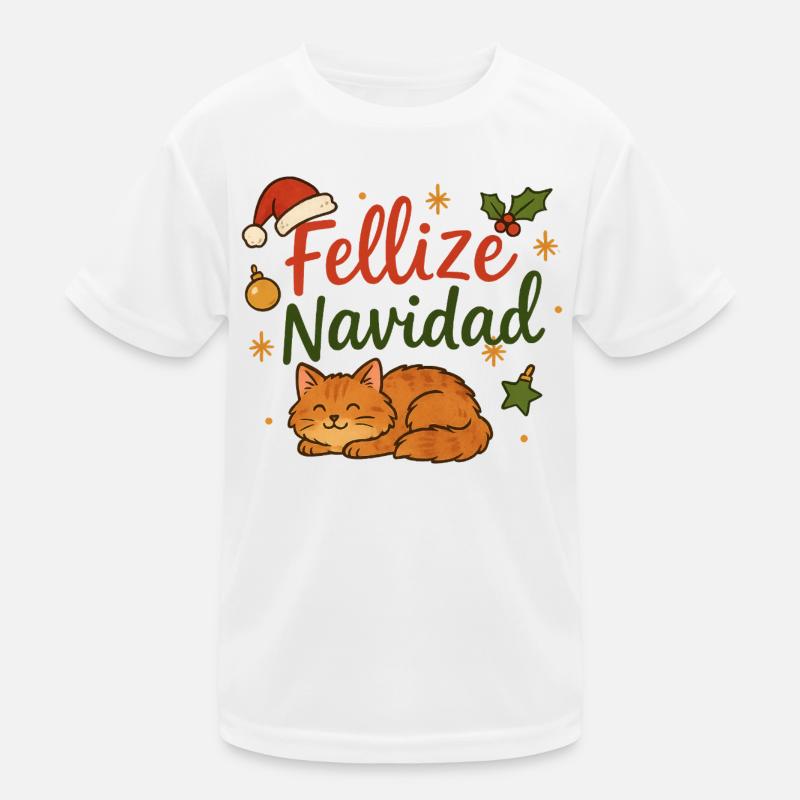Fellize Navidad - Conception de Noël de chat drôle T-shirt sport Enfant