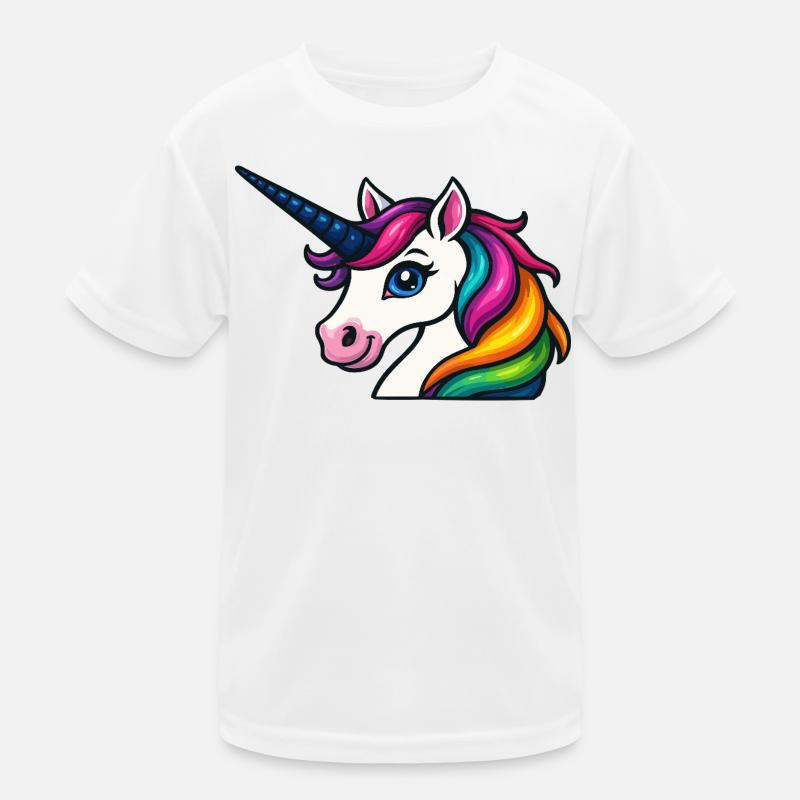 Strahlendes Regenbogen-Einhorn Kinder Funktions-T-Shirt