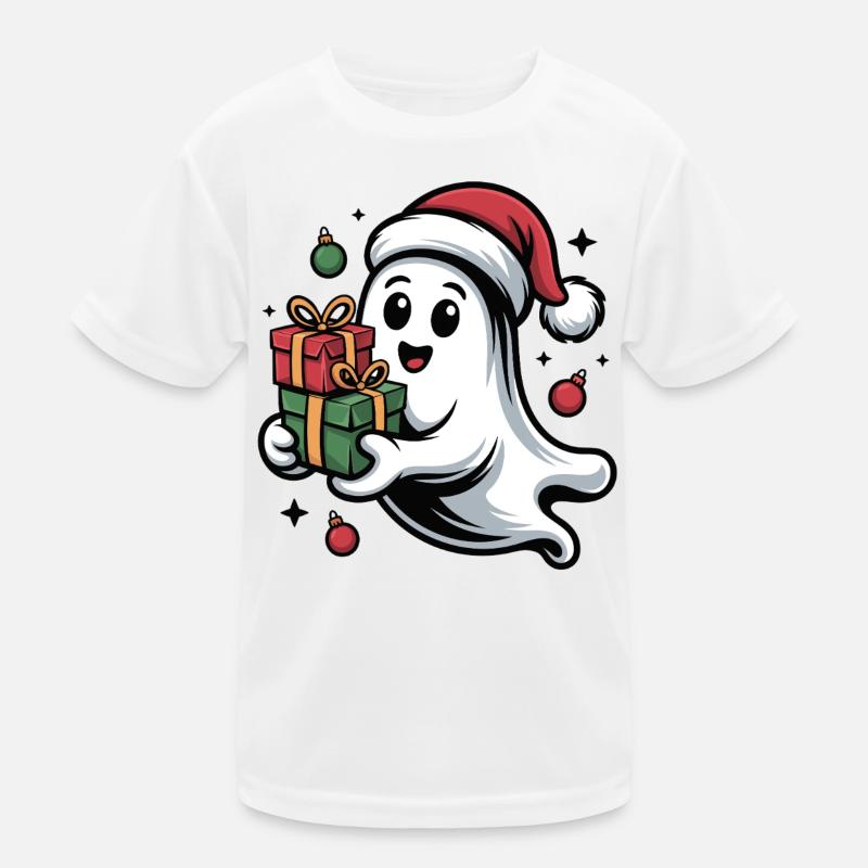 Weihnachtsgeist mit Geschenken - Kinder Funktions-T-Shirt - Weiß