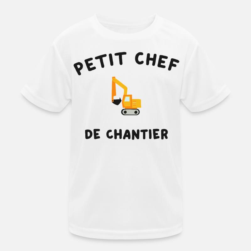 Petit Chef de Chantier Engin de Construction T-shirt sport Enfant